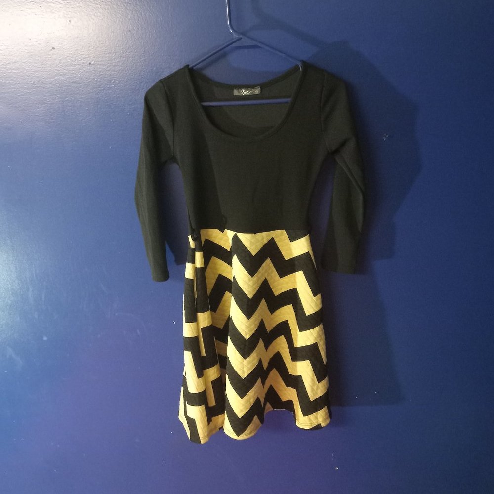 Long sleeve Chevron Pattern Dress